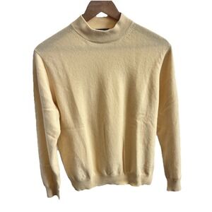 Vtg‎ Marielle Waithe Womens 100% Cashmere Yellow Super Soft Sweater Sz Large